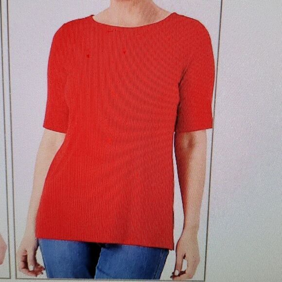 Susan Graver Modern Essential poppy Red M - Picture 7 of 7